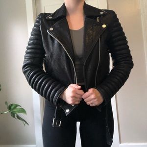 The Arrivals Rainier leather jacket in black size M